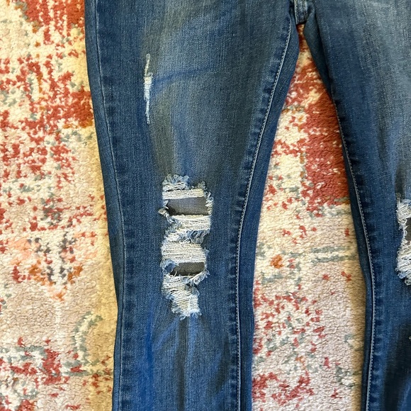Judy Blue‎ Button Fly Skinny Distressed Ripped High Waisted Jeans 7/28 Medium - Picture 2 of 12
